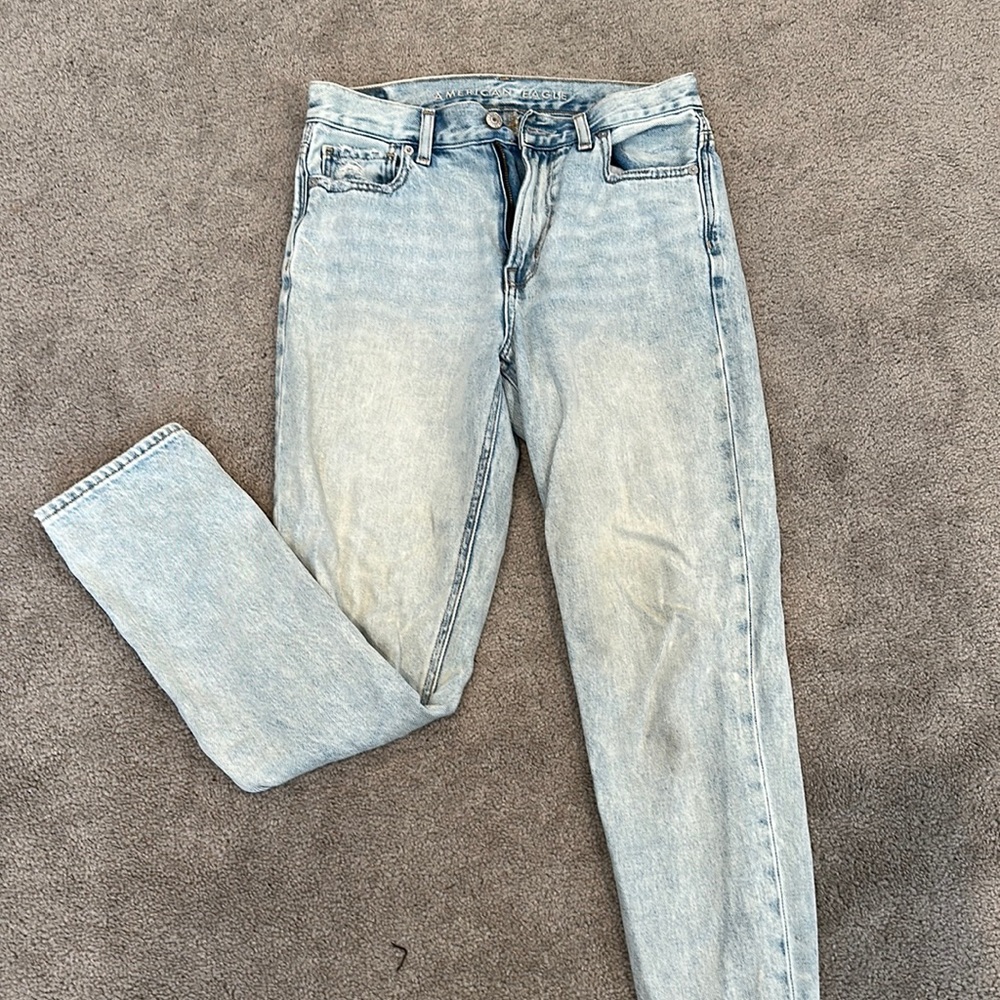 American Eagle distressed mom jeans